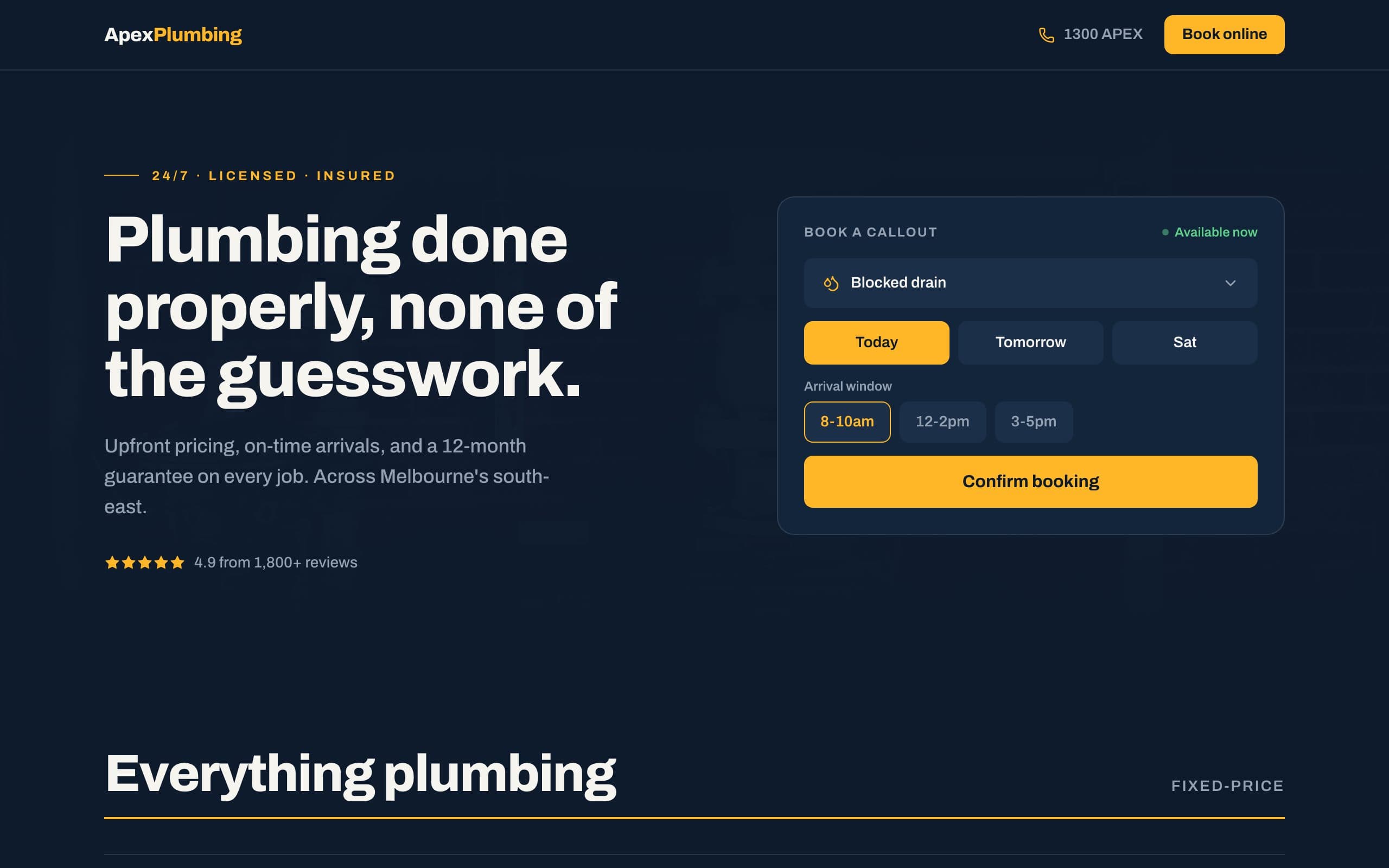 Apex Plumbing — sample site preview